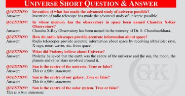 Universe Short Question & Answer (Set-I) | World General Knowledge