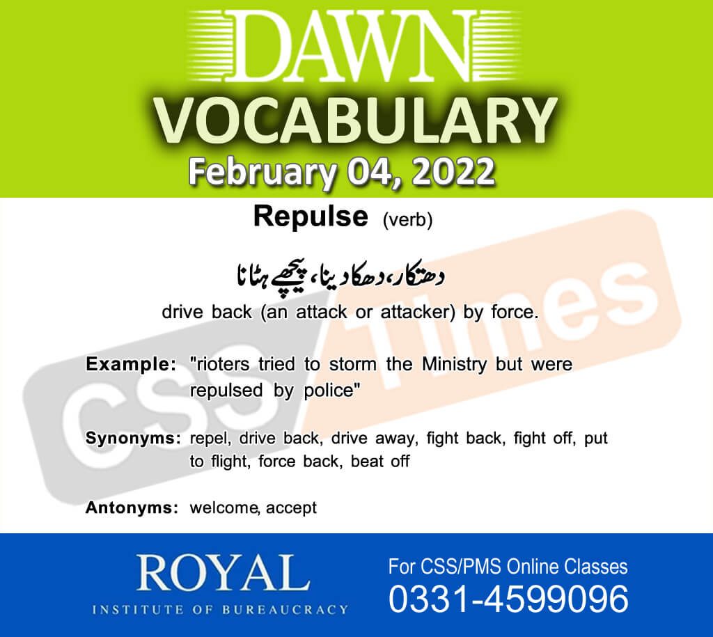 Daily DAWN News Vocabulary with Urdu Meaning (04 February 2022)