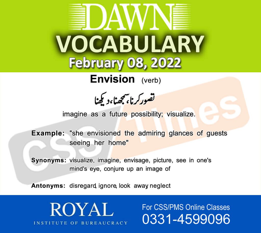 Daily DAWN News Vocabulary with Urdu Meaning (08 February 2022)