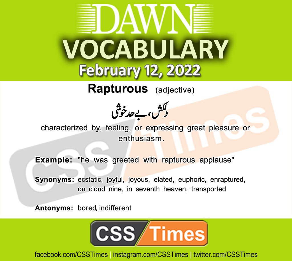 Daily DAWN News Vocabulary with Urdu Meaning (12 February 2022)