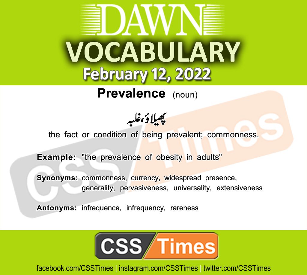 Daily DAWN News Vocabulary with Urdu Meaning (12 February 2022)