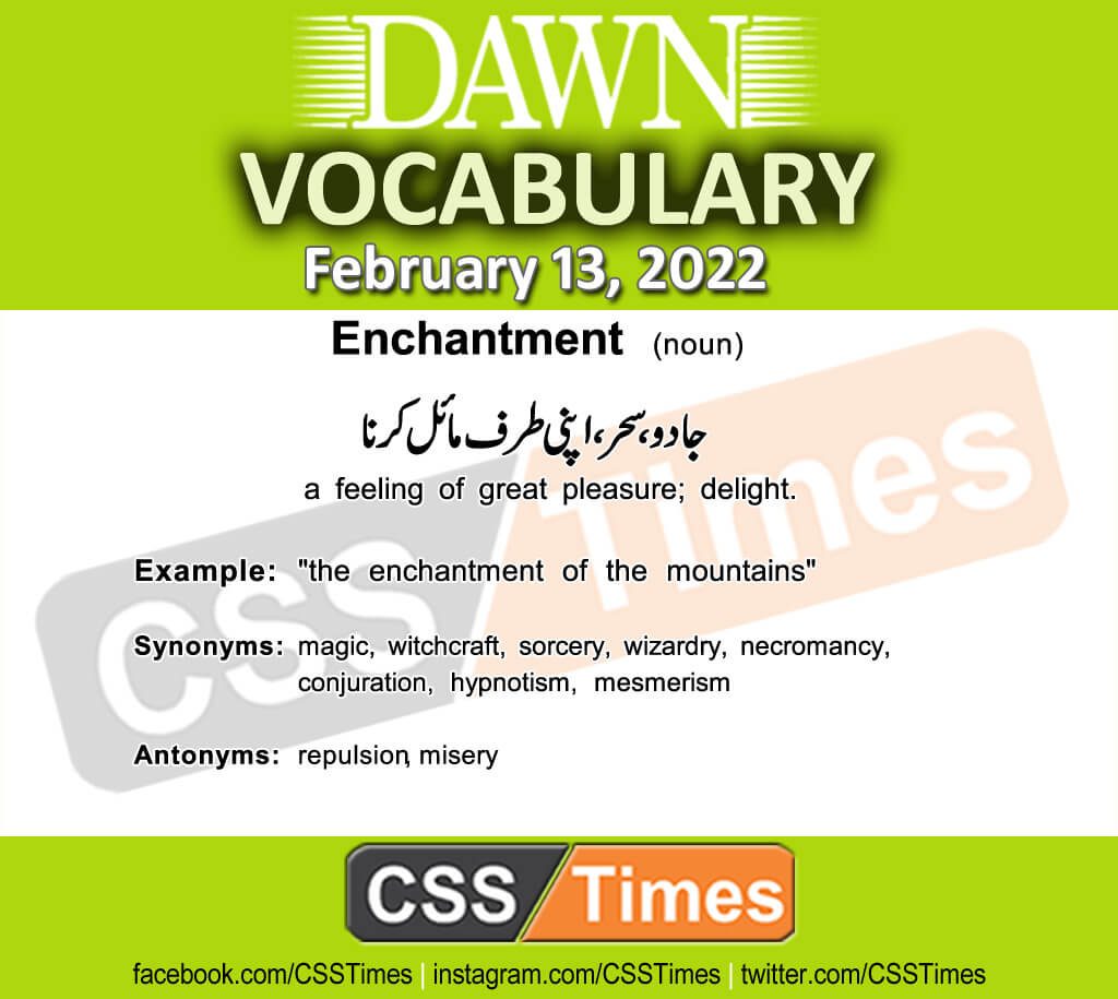 Daily DAWN News Vocabulary with Urdu Meaning (13 February 2022)