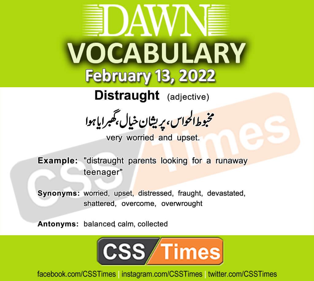 Daily DAWN News Vocabulary with Urdu Meaning (13 February 2022)