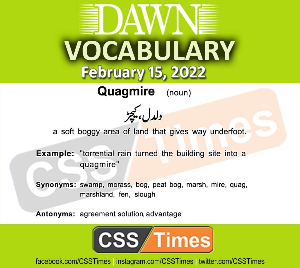 Daily DAWN News Vocabulary with Urdu Meaning (15 February 2022)