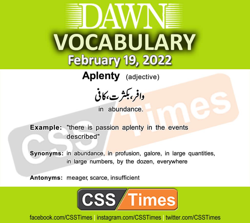 Daily DAWN News Vocabulary with Urdu Meaning (19 February 2022)