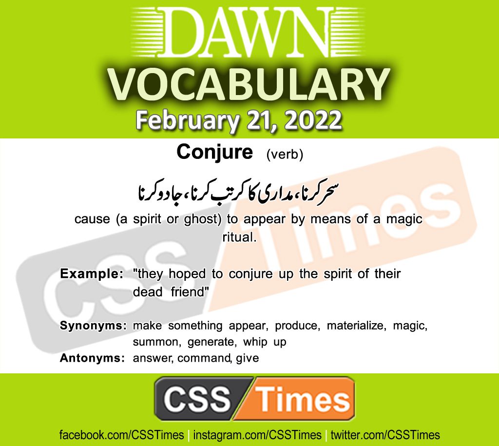 Daily DAWN News Vocabulary with Urdu Meaning (21 February 2022)