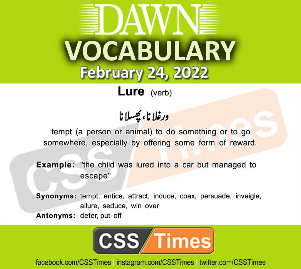 Daily DAWN News Vocabulary with Urdu Meaning (24 February 2022)