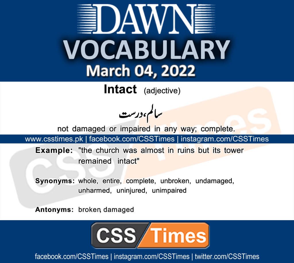 Daily DAWN News Vocabulary with Urdu Meaning (04 March 2022)