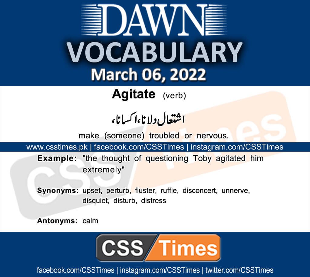 Daily DAWN News Vocabulary with Urdu Meaning (06 March 2022)