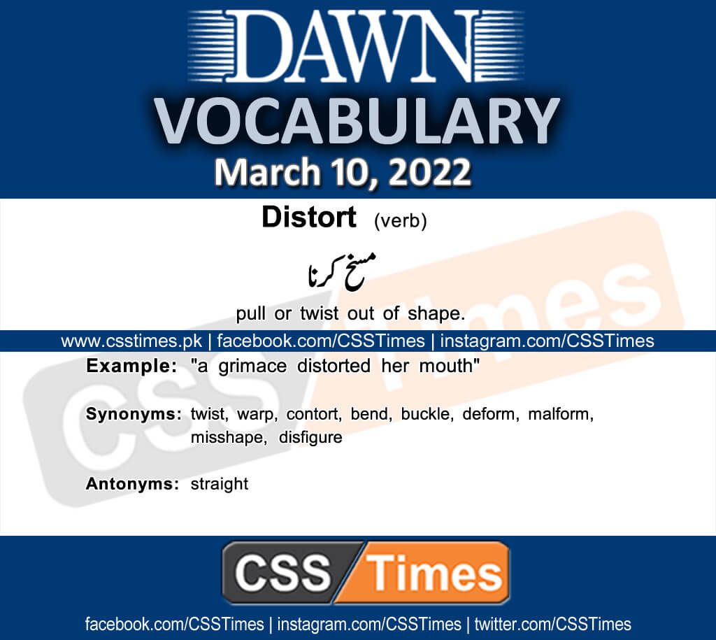 Daily DAWN News Vocabulary with Urdu Meaning (10 March 2022)