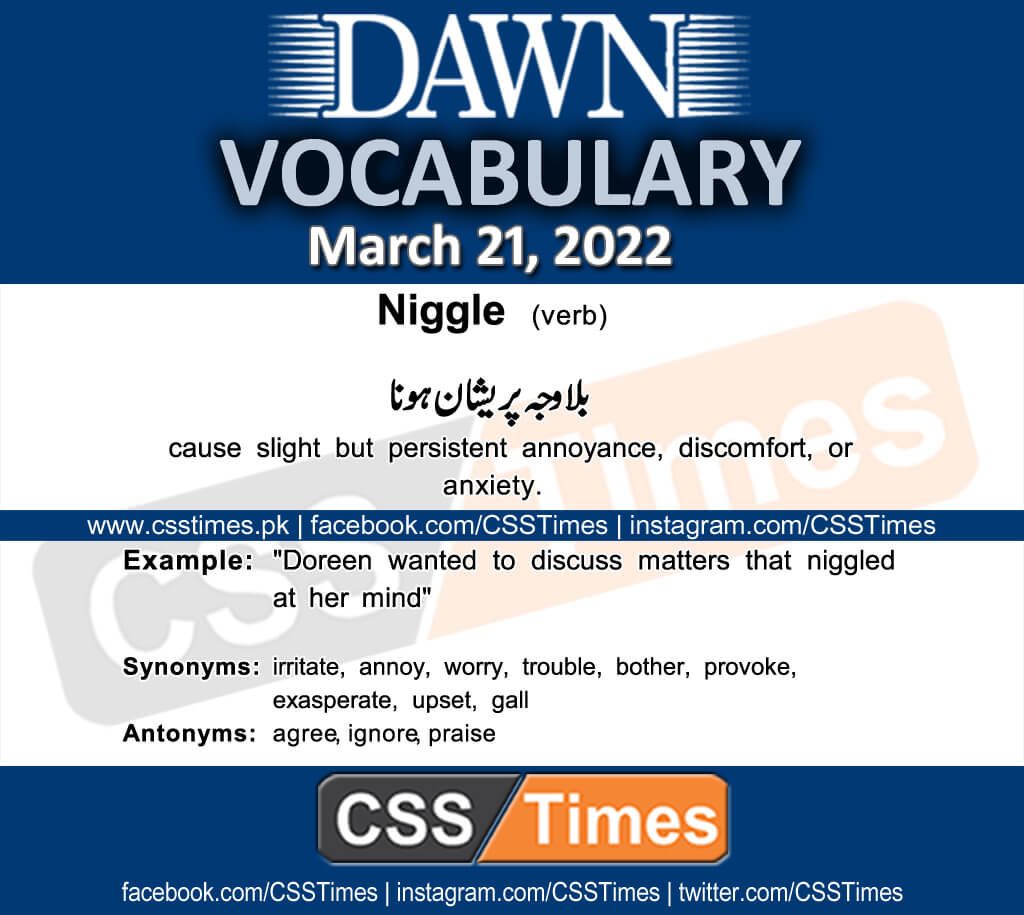 Daily DAWN News Vocabulary with Urdu Meaning (21 March 2022)