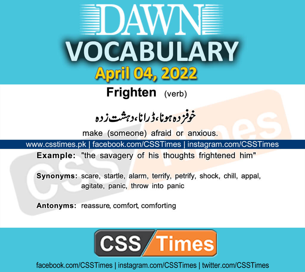 Daily DAWN News Vocabulary with Urdu Meaning (04 April 2022)