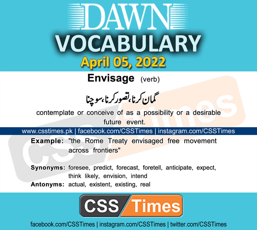 Daily DAWN News Vocabulary with Urdu Meaning (05 April 2022)