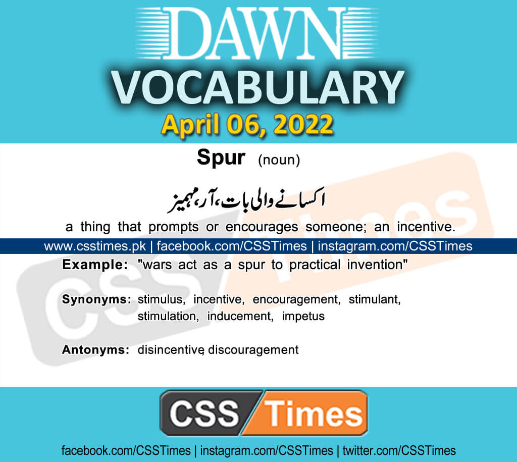Daily DAWN News Vocabulary with Urdu Meaning (06 April 2022)