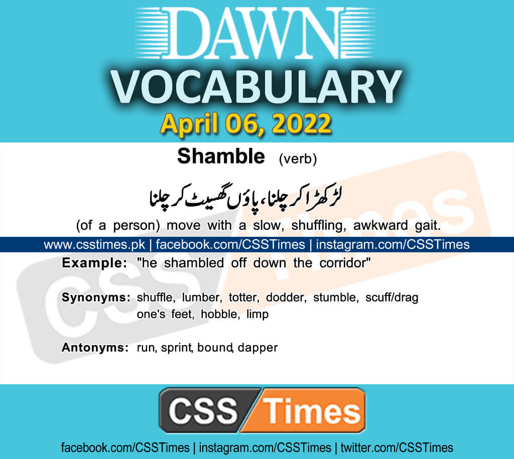 Daily DAWN News Vocabulary with Urdu Meaning (06 April 2022)