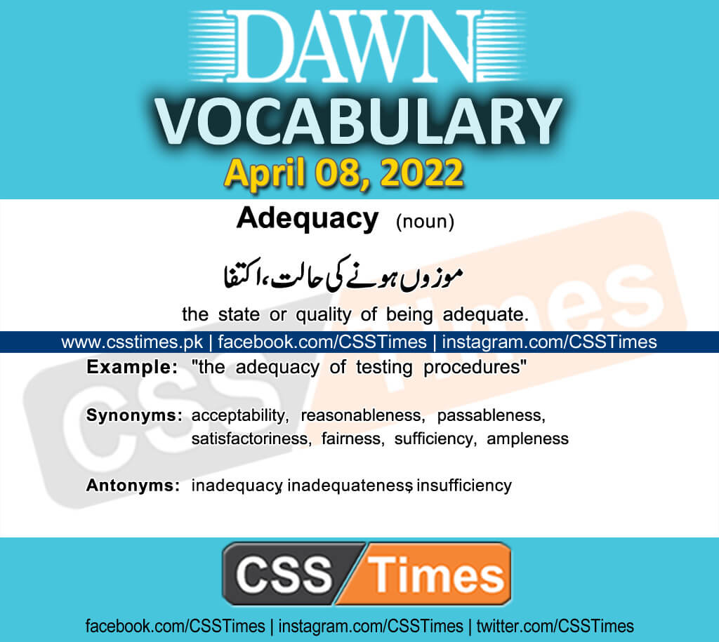 Daily DAWN News Vocabulary with Urdu Meaning (08 April 2022)