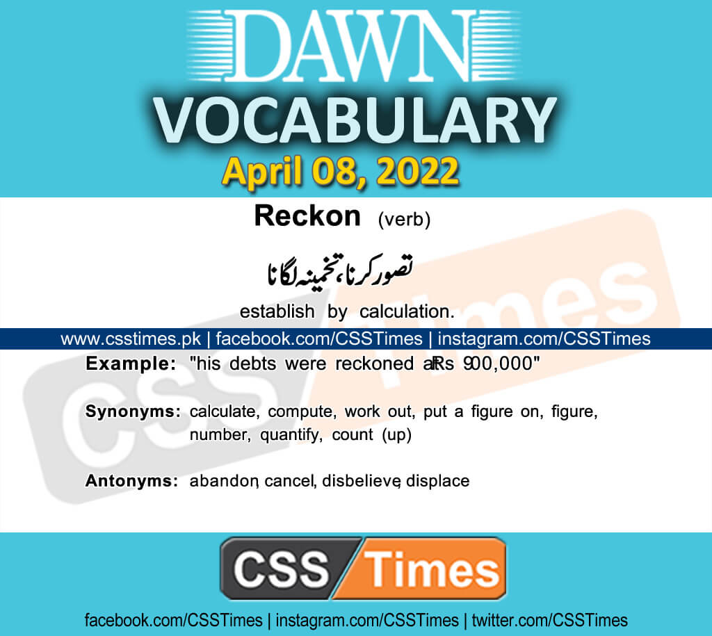 Daily DAWN News Vocabulary with Urdu Meaning (08 April 2022)