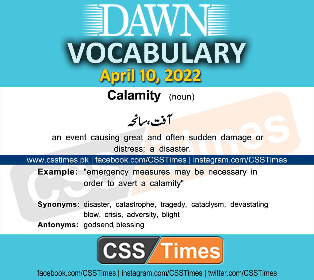 Daily DAWN News Vocabulary with Urdu Meaning (10 April 2022)
