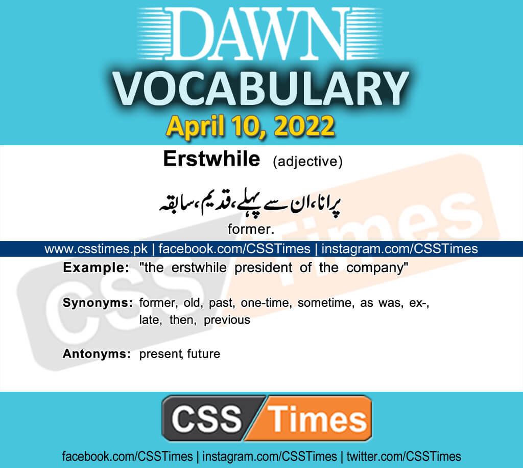 Daily DAWN News Vocabulary with Urdu Meaning (10 April 2022)