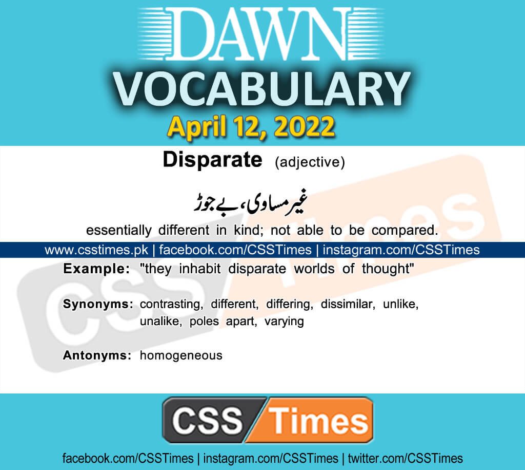 Daily DAWN News Vocabulary with Urdu Meaning (12 April 2022)