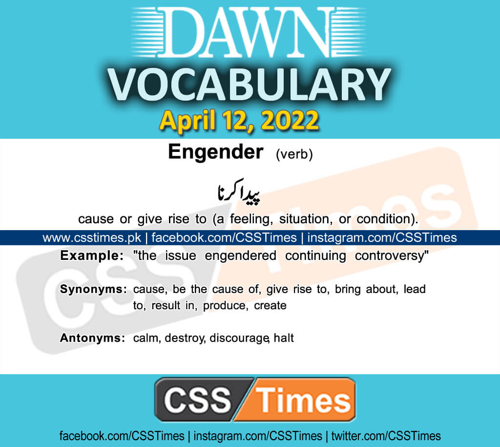 Daily DAWN News Vocabulary with Urdu Meaning (12 April 2022)