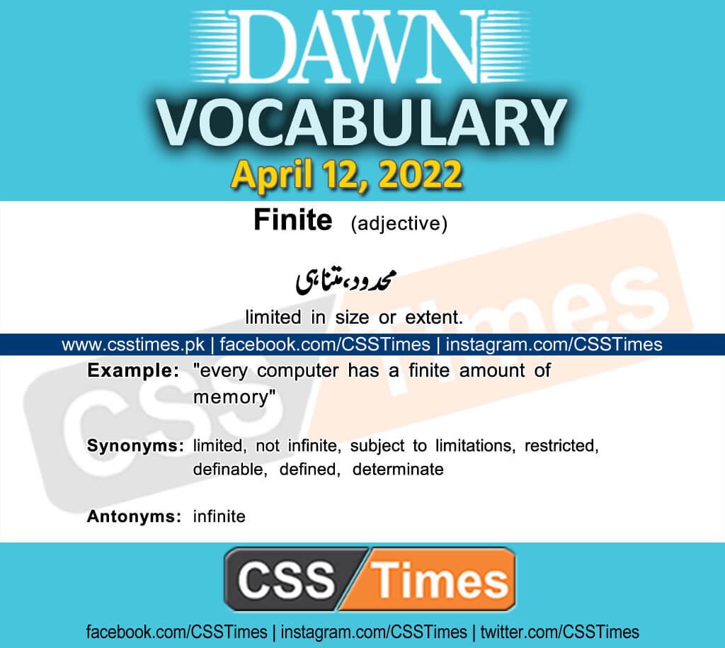 Daily DAWN News Vocabulary with Urdu Meaning (12 April 2022)