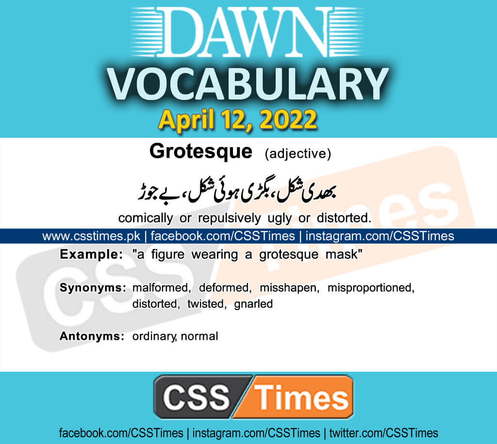 Daily DAWN News Vocabulary with Urdu Meaning (12 April 2022)