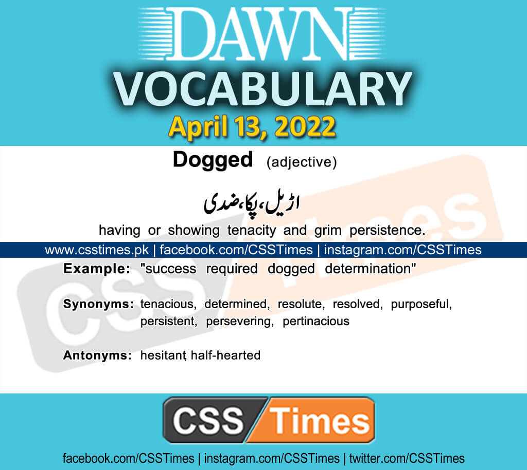 Daily DAWN News Vocabulary with Urdu Meaning (13 April 2022)