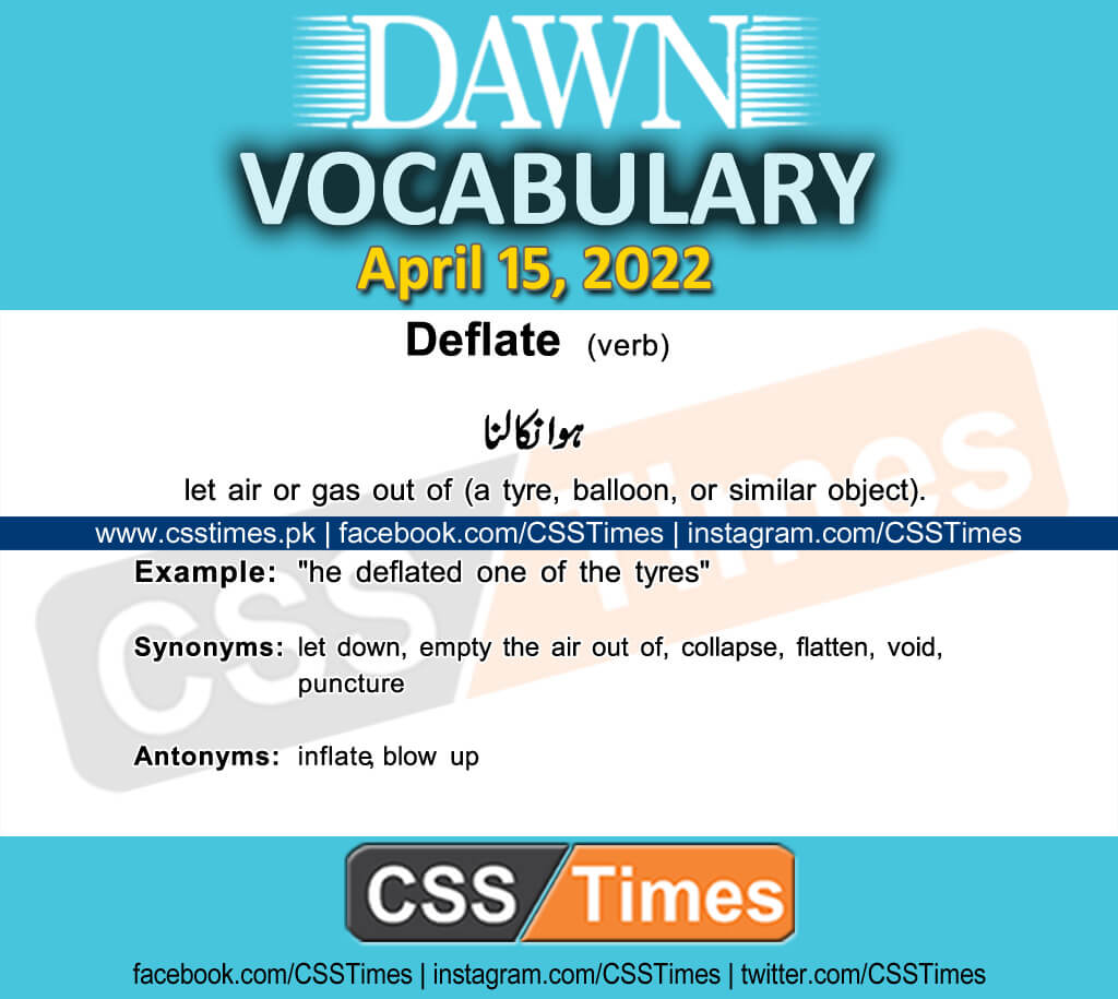 Daily DAWN News Vocabulary with Urdu Meaning (15 April 2022)