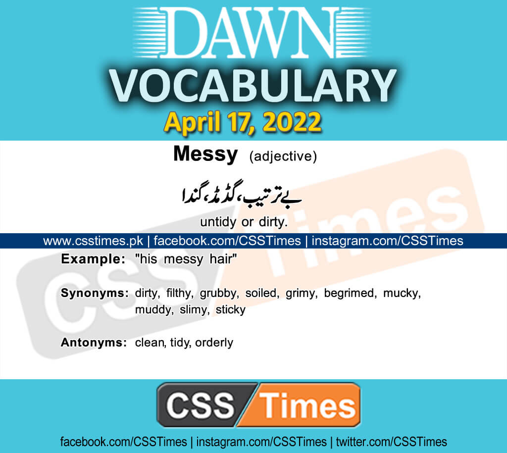 Daily DAWN News Vocabulary with Urdu Meaning (17 April 2022)