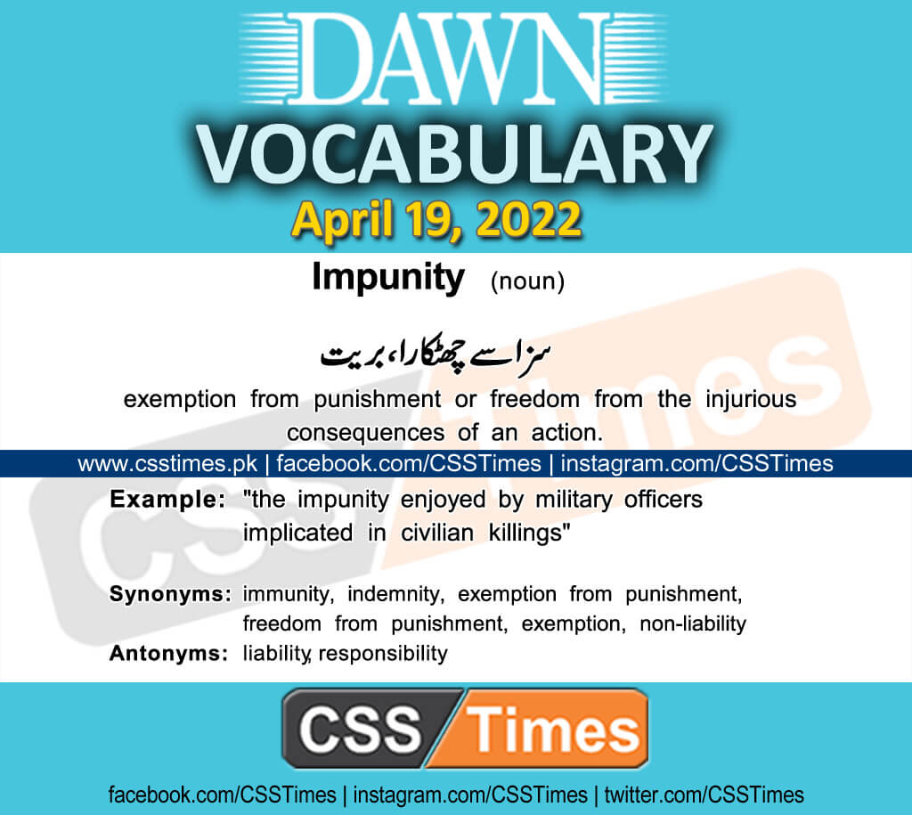 Daily DAWN News Vocabulary with Urdu Meaning (19 April 2022)