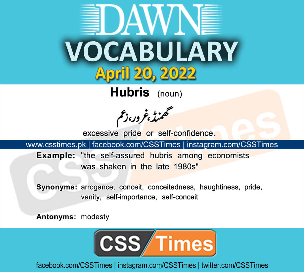 Daily DAWN News Vocabulary with Urdu Meaning (20 April 2022)