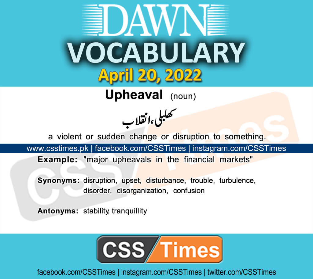 Daily DAWN News Vocabulary with Urdu Meaning (20 April 2022)