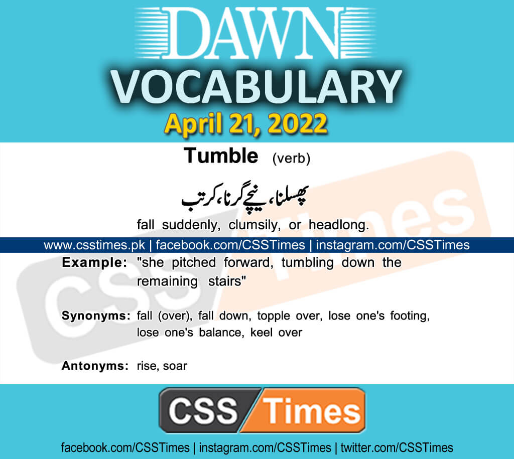 Daily DAWN News Vocabulary with Urdu Meaning (21 April 2022)