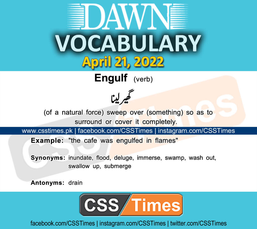 Daily DAWN News Vocabulary with Urdu Meaning (21 April 2022)