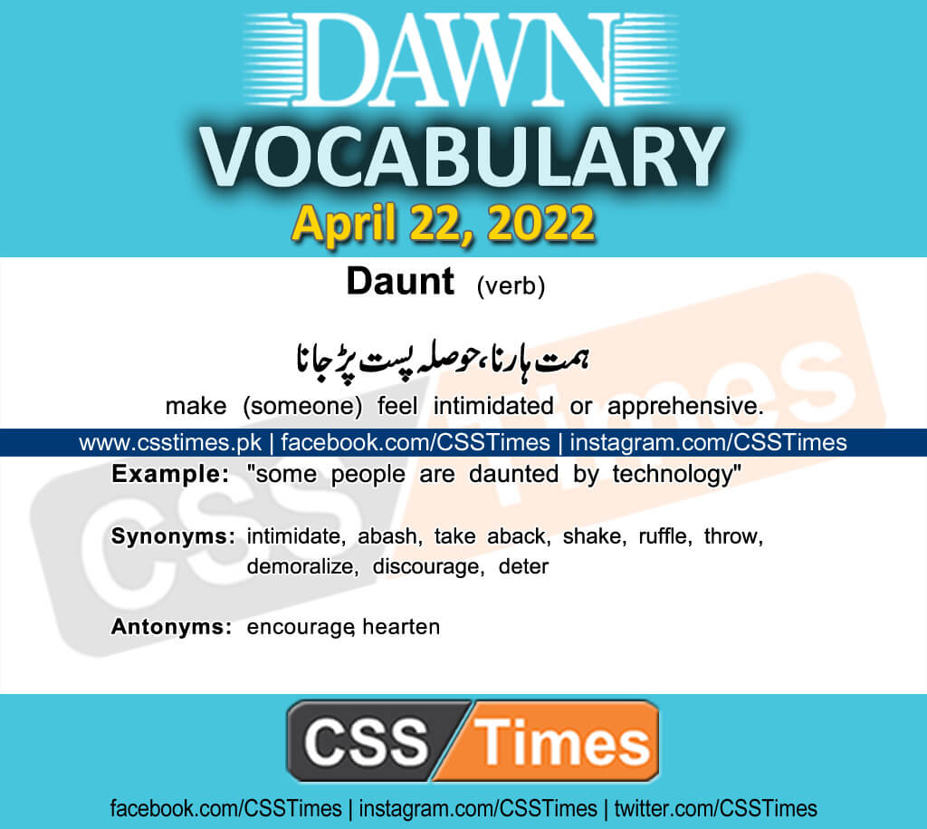 Daily DAWN News Vocabulary with Urdu Meaning (22 April 2022)