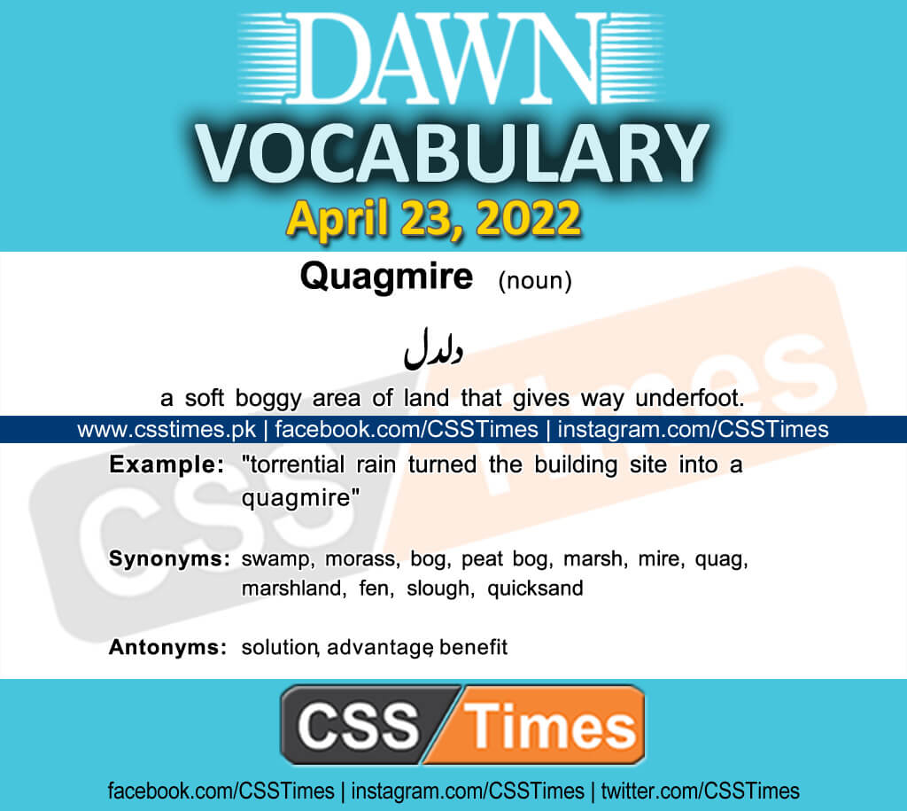 Daily DAWN News Vocabulary with Urdu Meaning (23 April 2022)