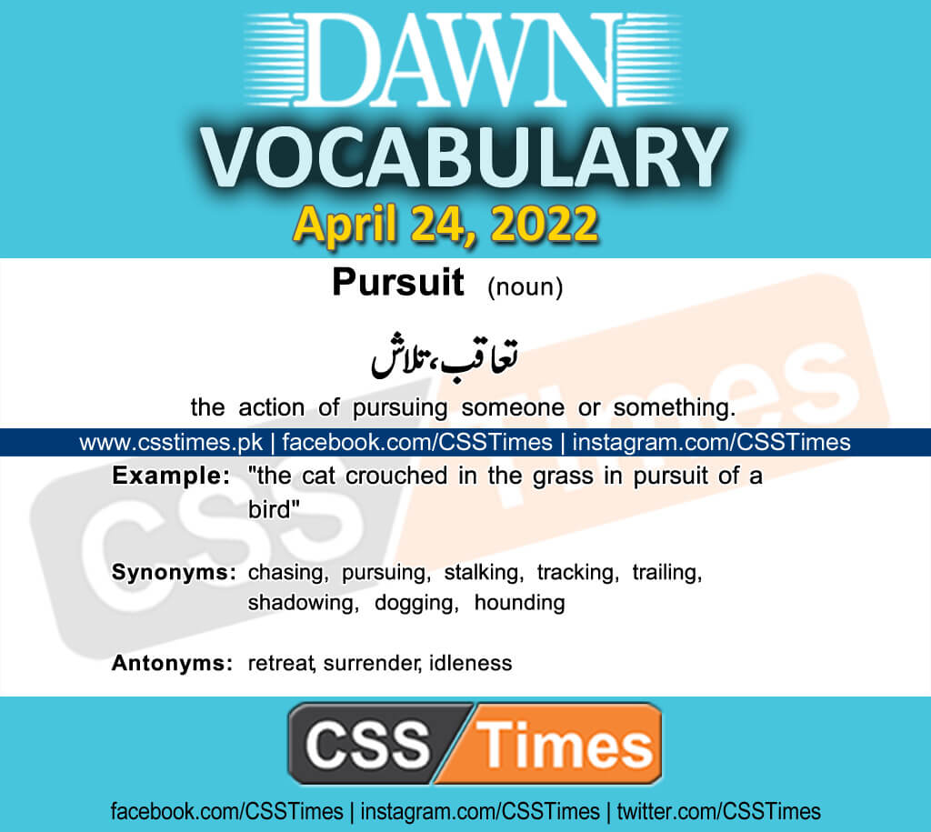 Daily DAWN News Vocabulary with Urdu Meaning (24 April 2022)