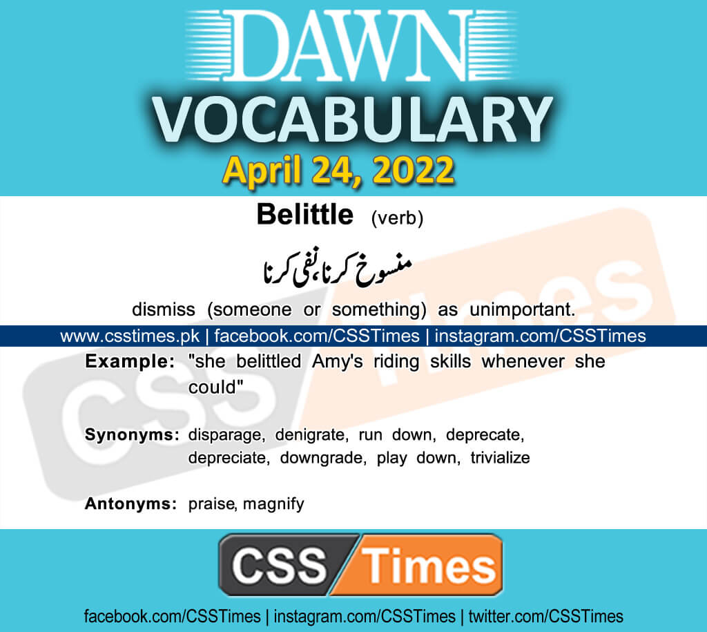 Daily DAWN News Vocabulary with Urdu Meaning (24 April 2022)