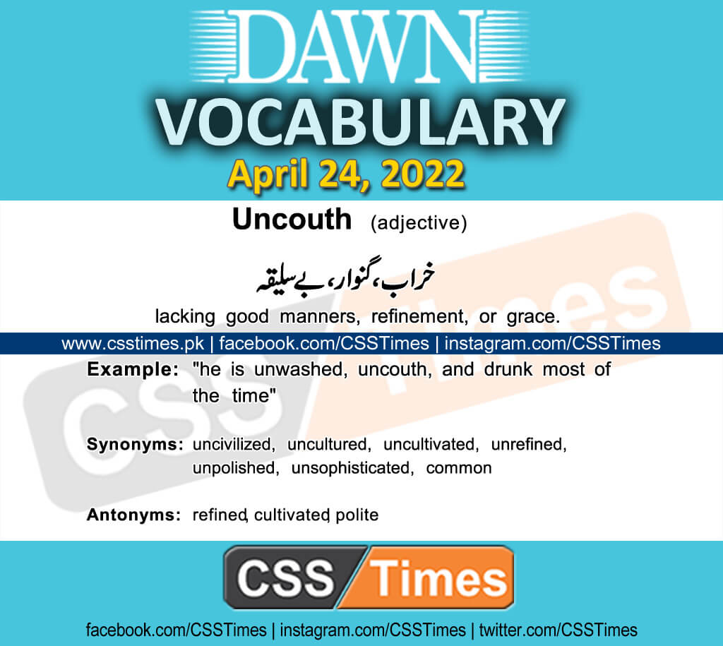 Daily DAWN News Vocabulary with Urdu Meaning (24 April 2022)