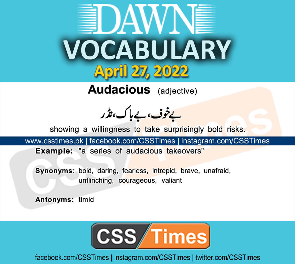 Daily DAWN News Vocabulary with Urdu Meaning (27 April 2022)