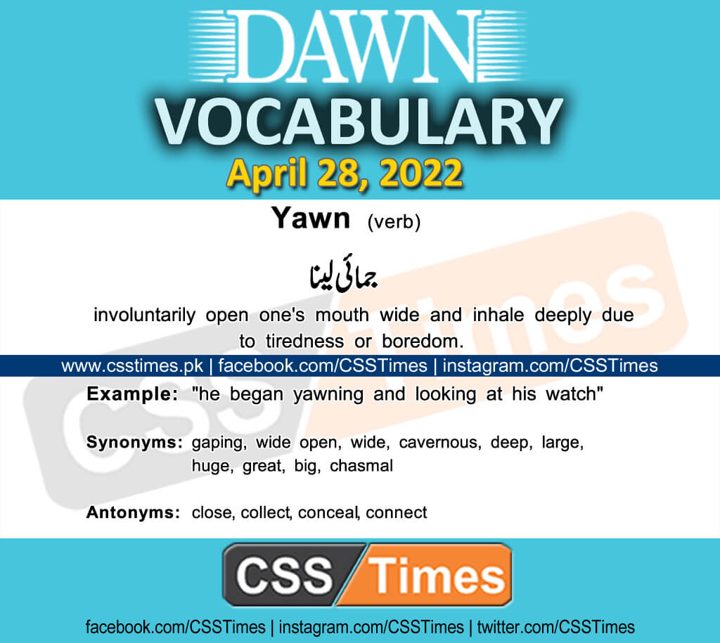 Daily DAWN News Vocabulary with Urdu Meaning (28 April 2022)