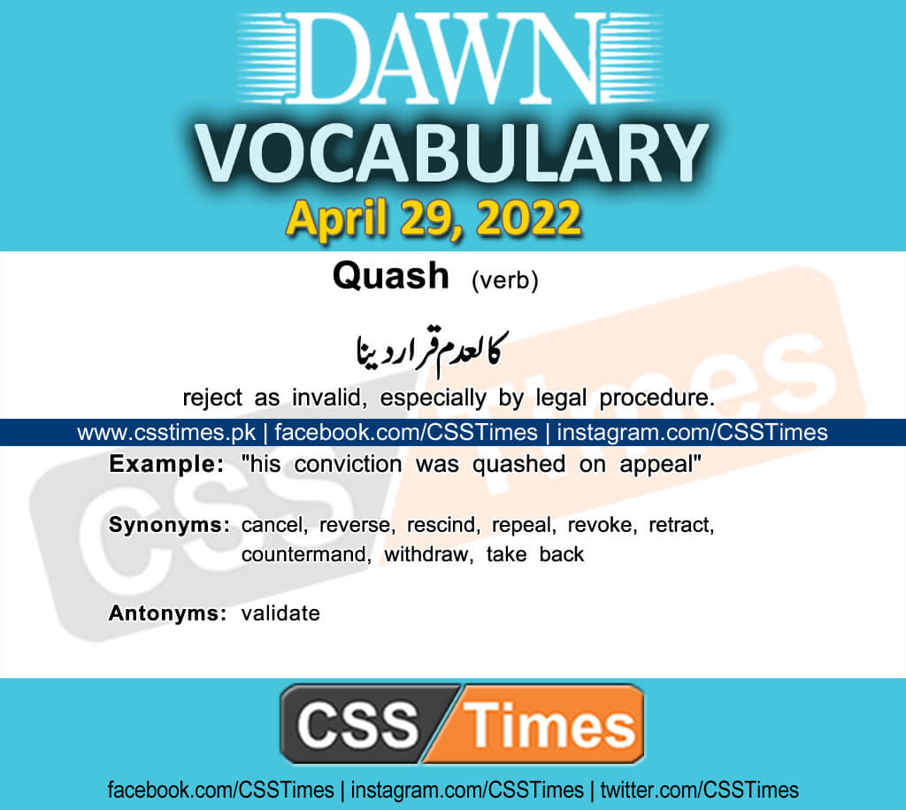 Daily DAWN News Vocabulary with Urdu Meaning (29 April 2022)