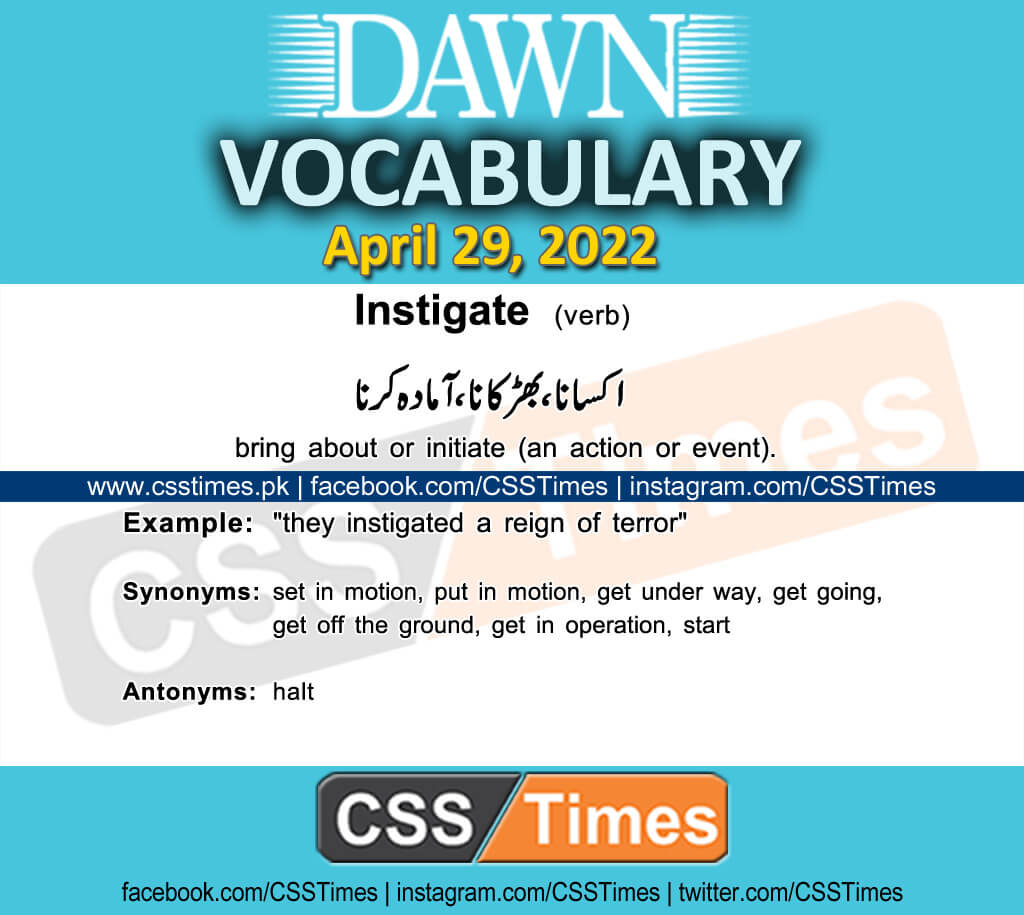 Daily DAWN News Vocabulary with Urdu Meaning (29 April 2022)