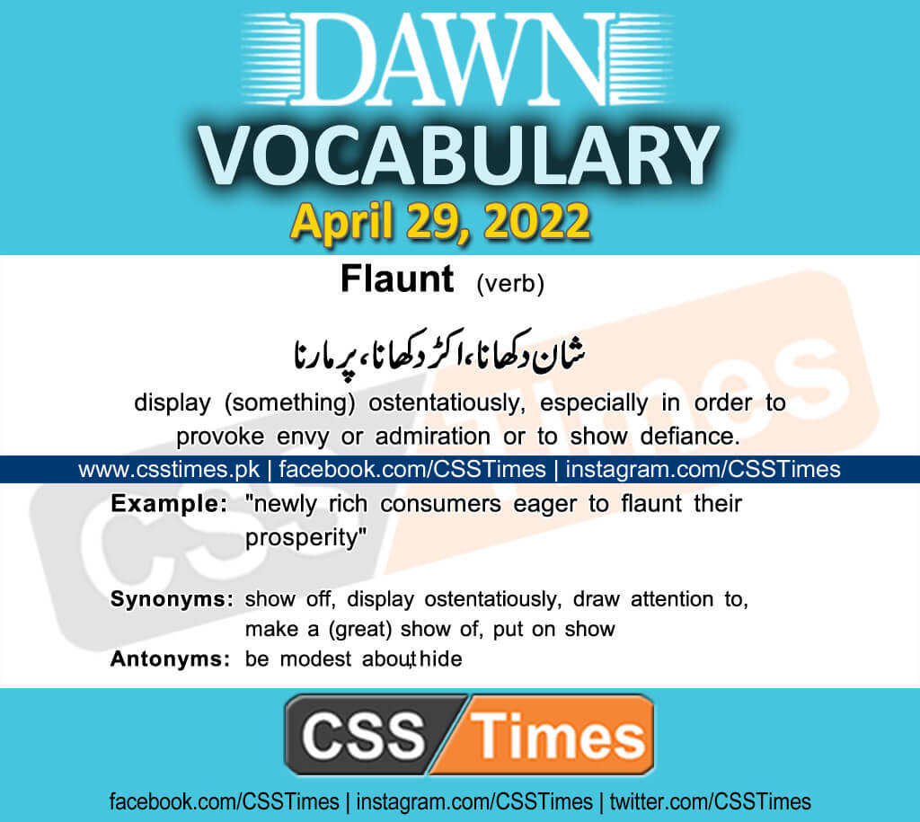 Daily DAWN News Vocabulary with Urdu Meaning (29 April 2022)