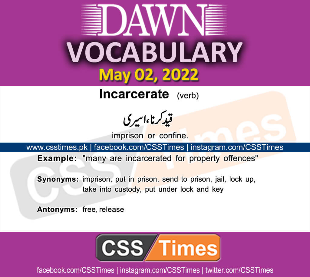 Daily DAWN News Vocabulary with Urdu Meaning (02 May 2022)
