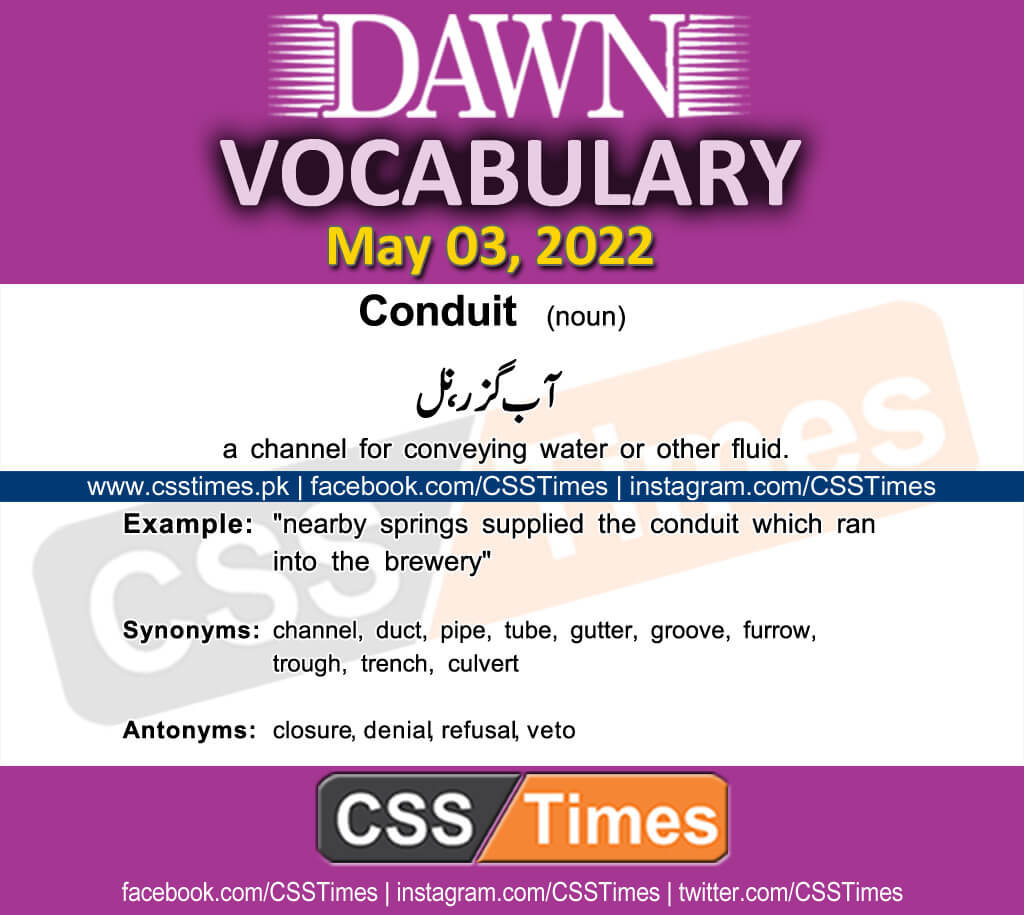 Daily DAWN News Vocabulary with Urdu Meaning (03 May 2022)