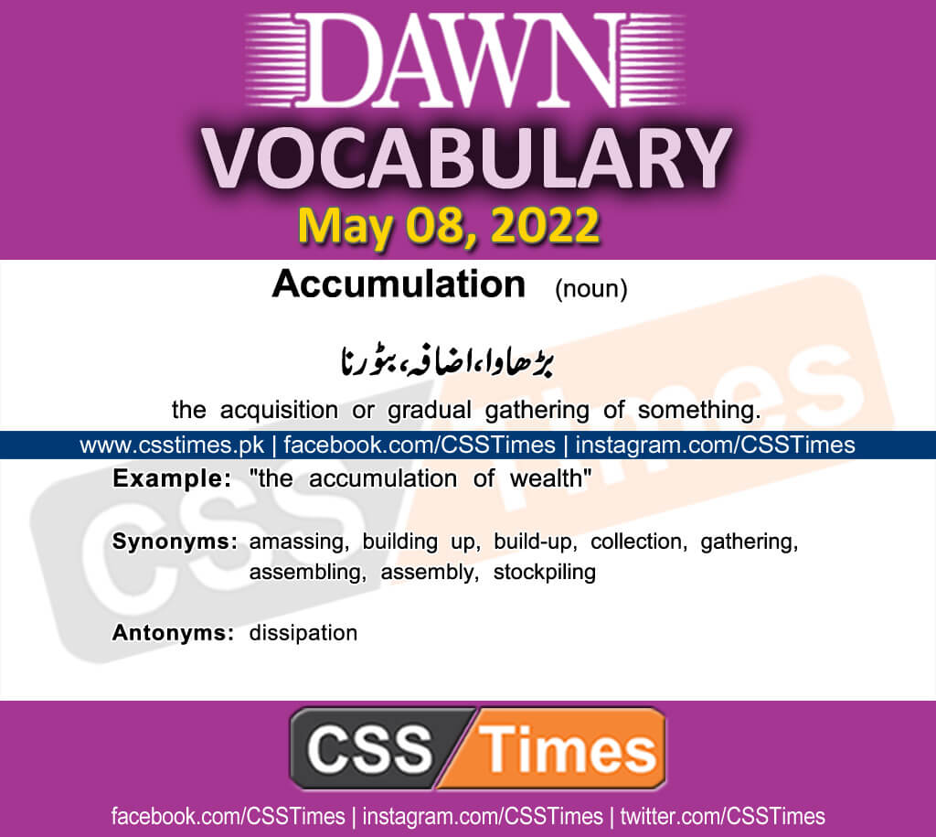 Daily DAWN News Vocabulary with Urdu Meaning (08 May 2022)