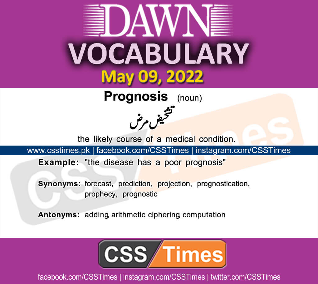 Daily DAWN News Vocabulary with Urdu Meaning (09 May 2022)