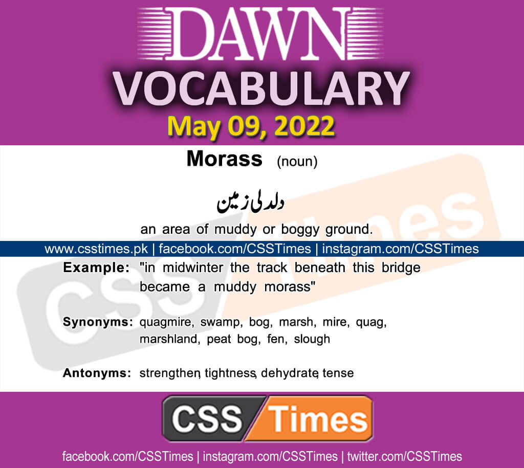 Daily DAWN News Vocabulary with Urdu Meaning (09 May 2022)